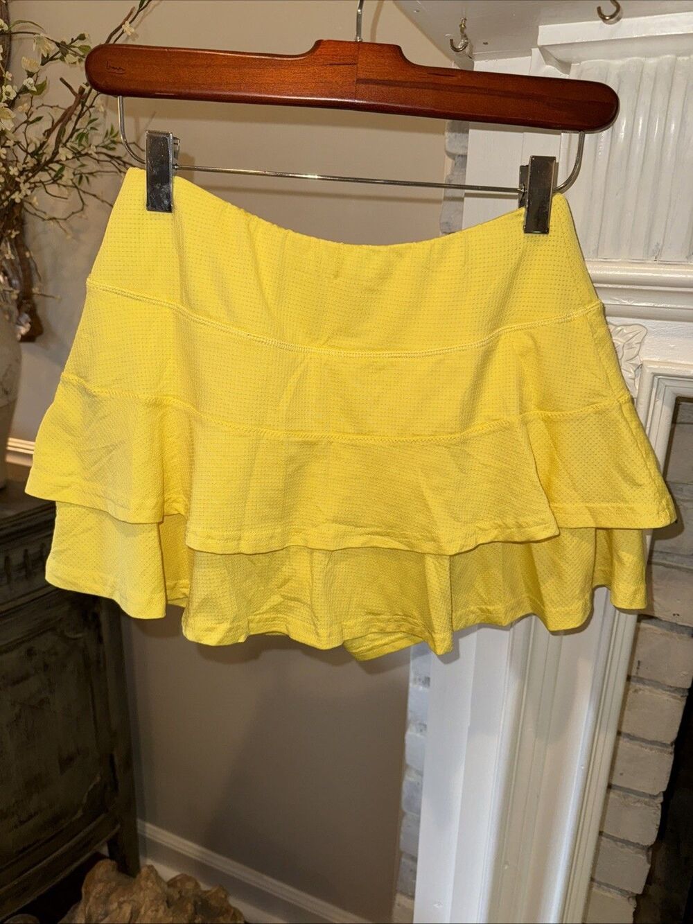 Lija Tennis Skort Lemon Yellow Skirt Small S Layered Bright Pickleball